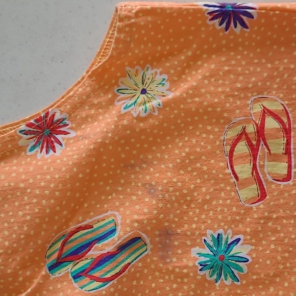 💥3for$12💥 On White women's swimsuit cover-up with Flip-Flop Print size Medium - Picture 7 of 7